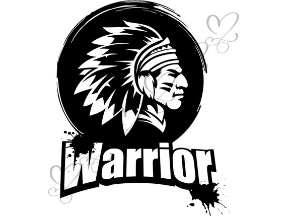Indian Chief Mascot Native Traditional Tribal Football Warrior Etsy
