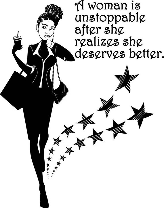 Download Black Woman Silhouettes Quotes African American Lady Nubian | Etsy