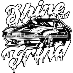 Shine and Grind Car Wash Logo Luxe auto's Carwash Cleaner Business Service Washer Foam Pressure Care SVG PNG JPG Print Designs Cutting Files