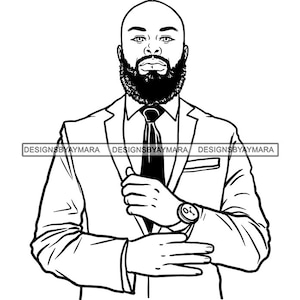 Homem Atraente Preto Barbudo Bonito Hipster Modelo Moda Masculino Cara Estiloso Bigode Close-up Macho Viril SVG PNG JPG Cricut Corte Corte