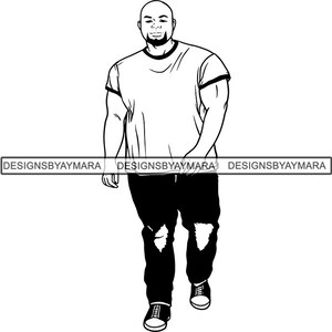 Homem negro barba masculino bonito bigode barbudo chefe homem atraente .SVG .EPS .PNG Jpg vetor clipart cricut silhueta circuito corte corte