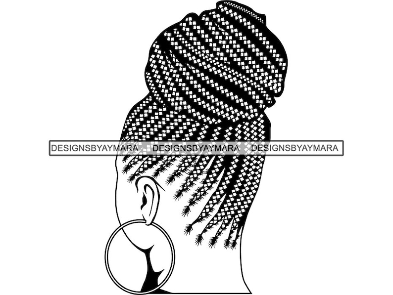 Download Black Woman SVG Braids Locs Dreads Hairstyle Beauty Salon ...