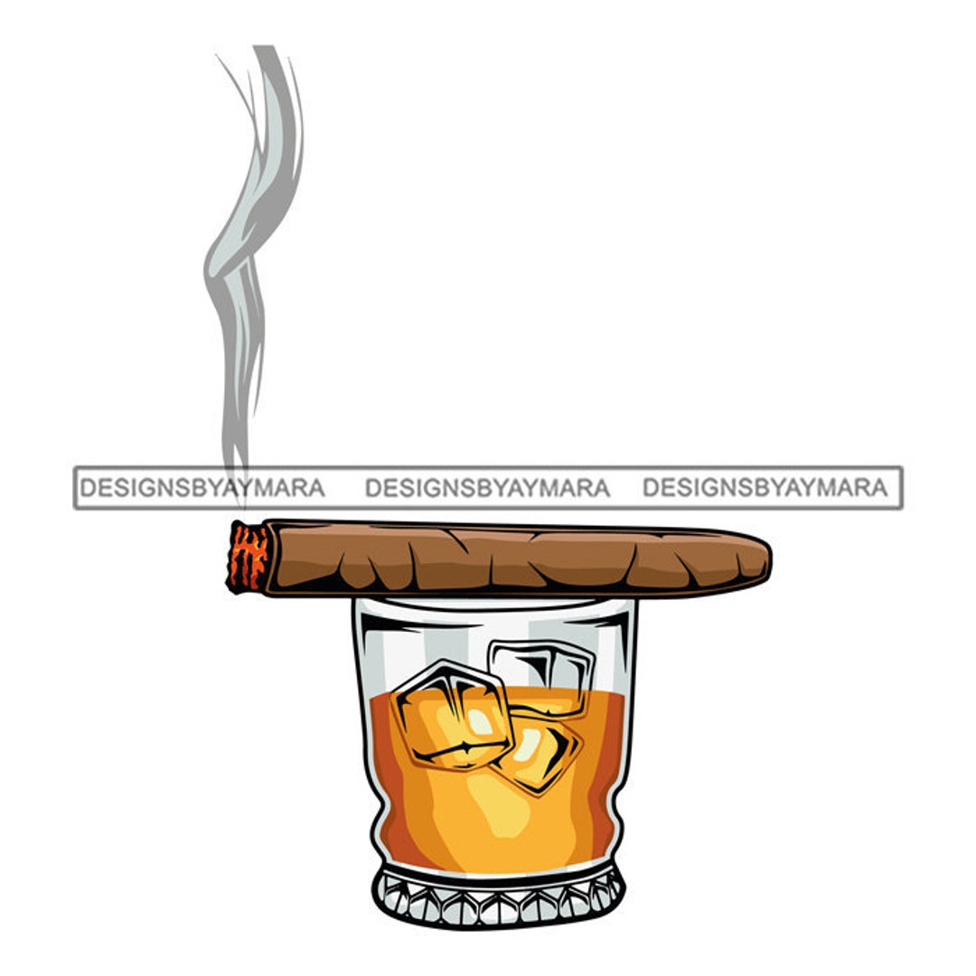 Glas Whisky Sigarenrook Tabak Likeur Drank Drinken Alcohol Ijsblokje SVG  EPS PNG Vector Clipart Silhouet Cricut Cut Snijden - Etsy België, image size:1080x1080