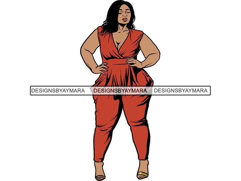 Curvy Plus Size Woman BBW Thick Goddess Big And Bougie Nubian Queen Beautiful Sexy Female Lady .JPG.PNG.Svg Vector Clipart Cricut Cutting imagem 1
