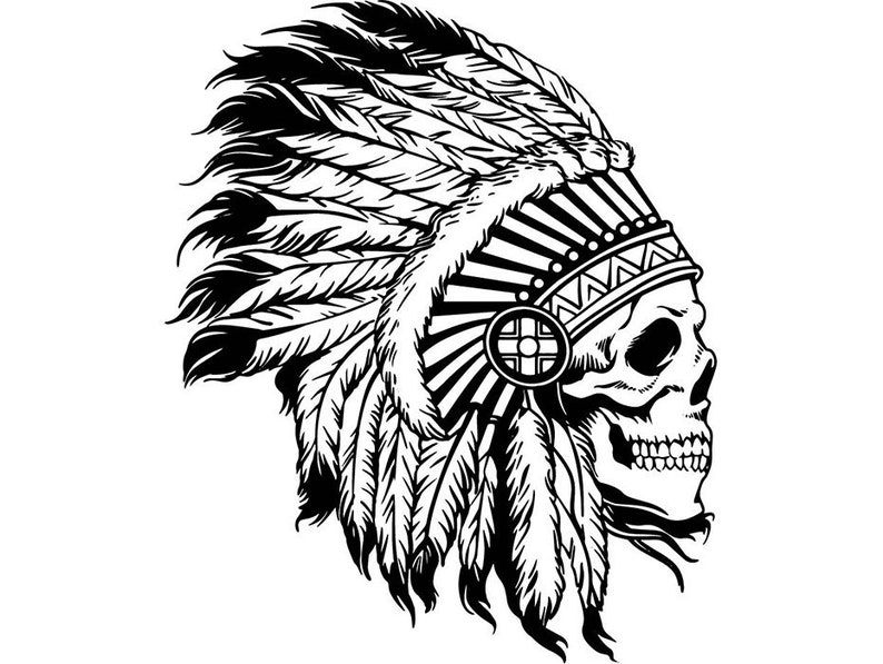 Download Indian Skull Chief Mascot Native Traditional Tribal ...