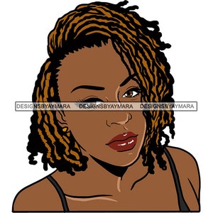 Afro Woman SVG Sister-locks Hairstyle Nubian Queen Melanin African American Female Lady JPG PNG Vector Clipart Cricut Circuit Cut Cutting