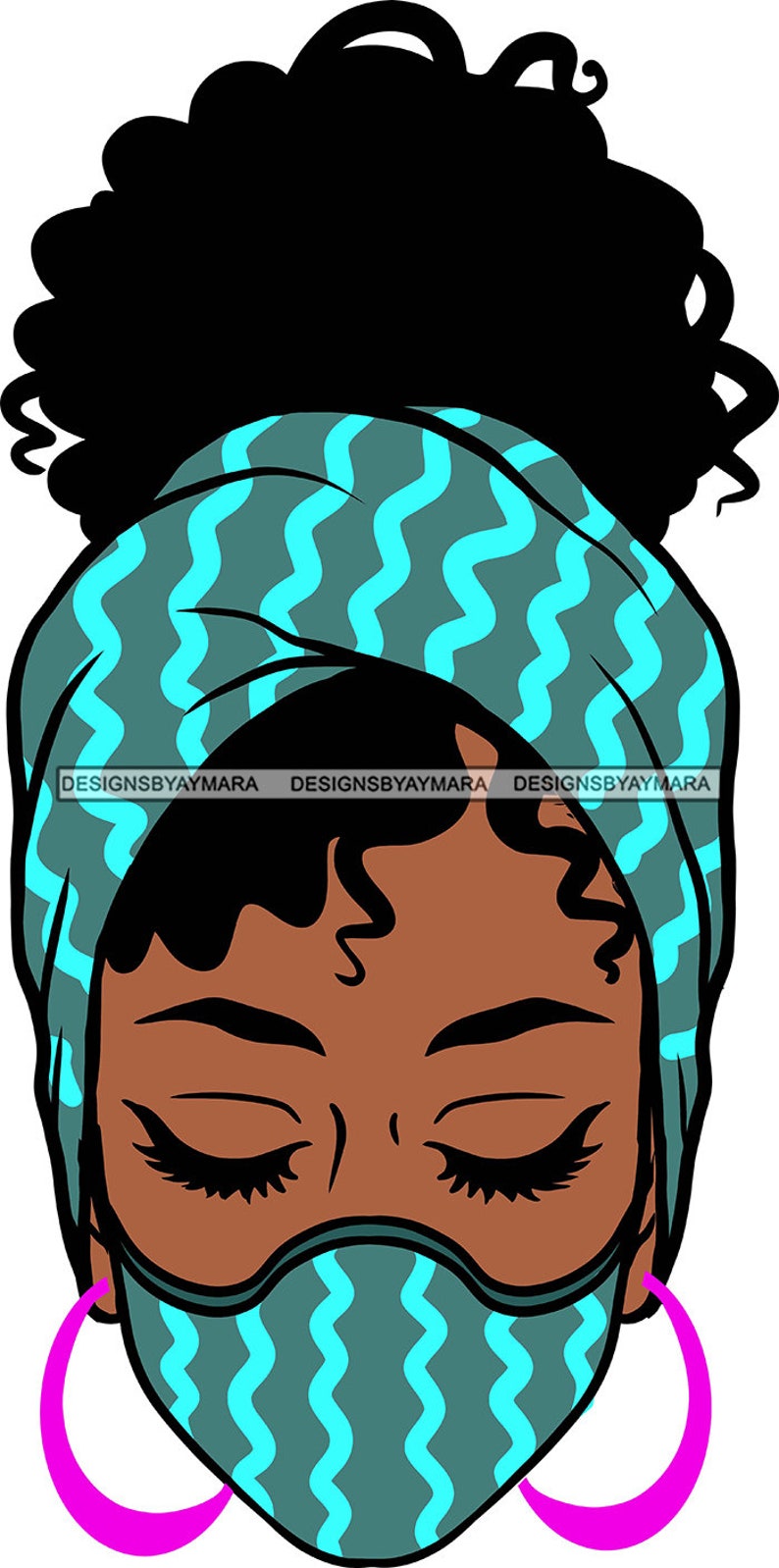 Download Bundle 10 Afro Woman SVG Wearing Face Mask Hipster Girl ...