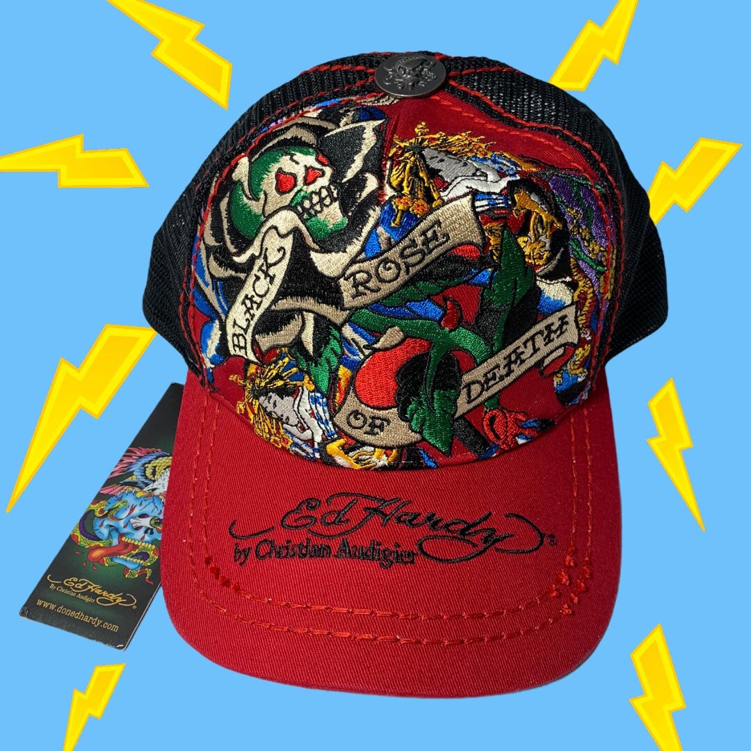 Don Ed Hardy Cap Track Hat Tattoo Skull 