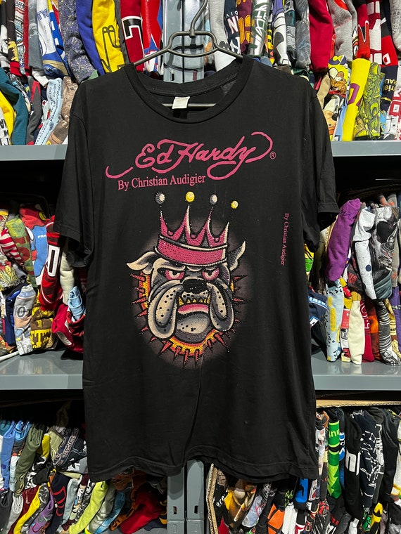 Ed Hardy Tattoo Bulldog Camiseta XL - Etsy México