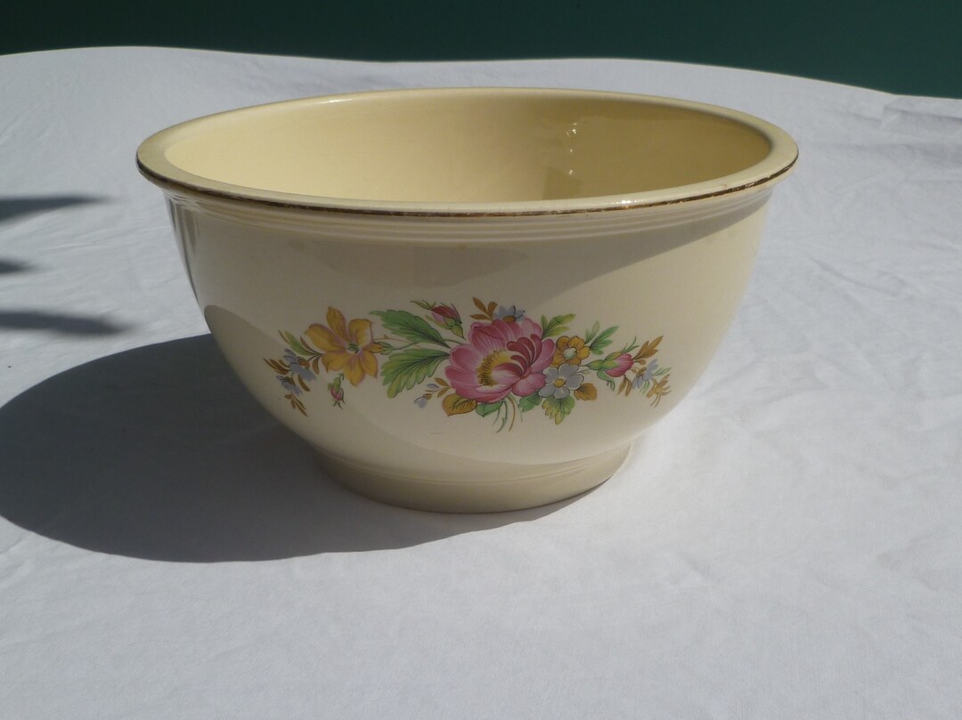 Vintage Kitchen Kraft Mixing Bowl With Flowers Etsy