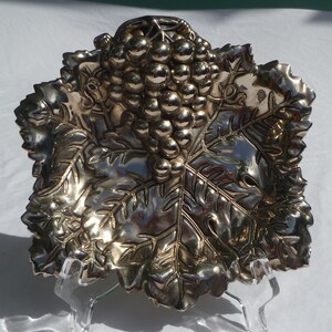 vintage godinger grape leaf tray