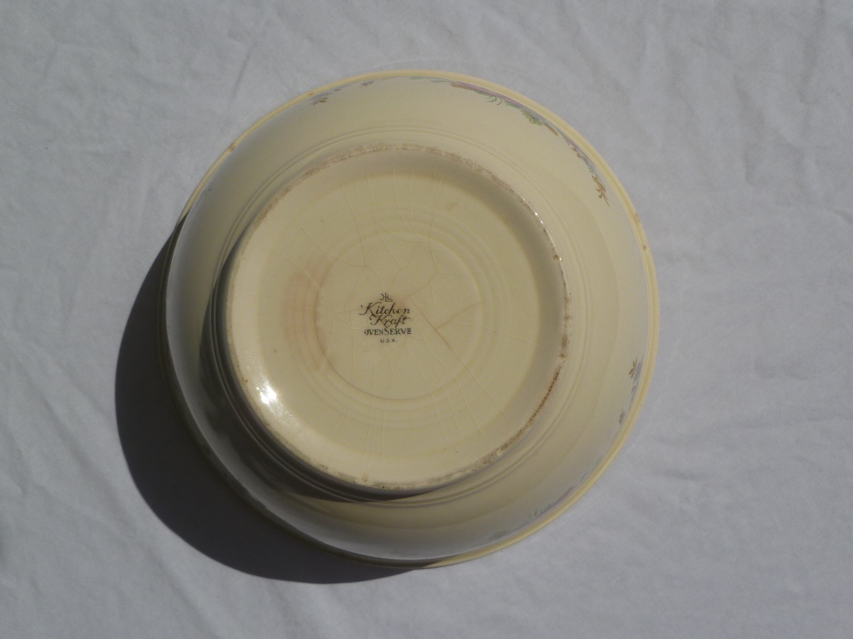 Vintage Kitchen Kraft Mixing Bowl With Flowers Etsy