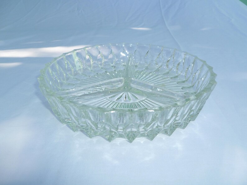 Vintage Cut Glass Pickle or Relish Serving Dish Etsy