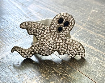 Napkin Ring with Halloween Ghost Bling