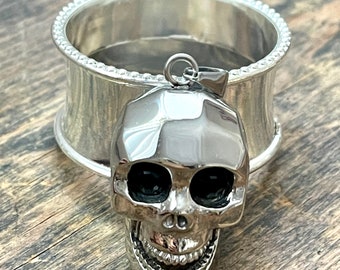 Napkin Ring with Halloween Skull Bling