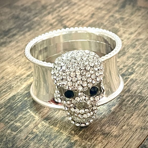 Napkin Ring with Halloween Skull Bling