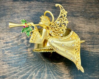 Napkin Ring with Christmas Angel Bling