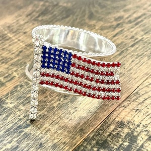 Portatovagliolo con bandiera americana Bling