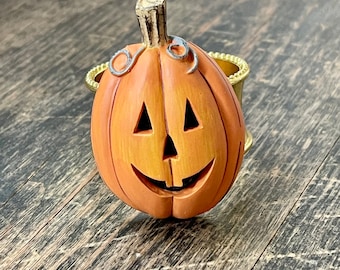 Serviettenring mit Halloween Kürbis Bling