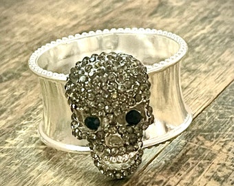 Napkin Ring with Halloween Skull Bling