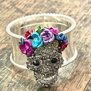 Napkin Ring with Halloween Skull Bling