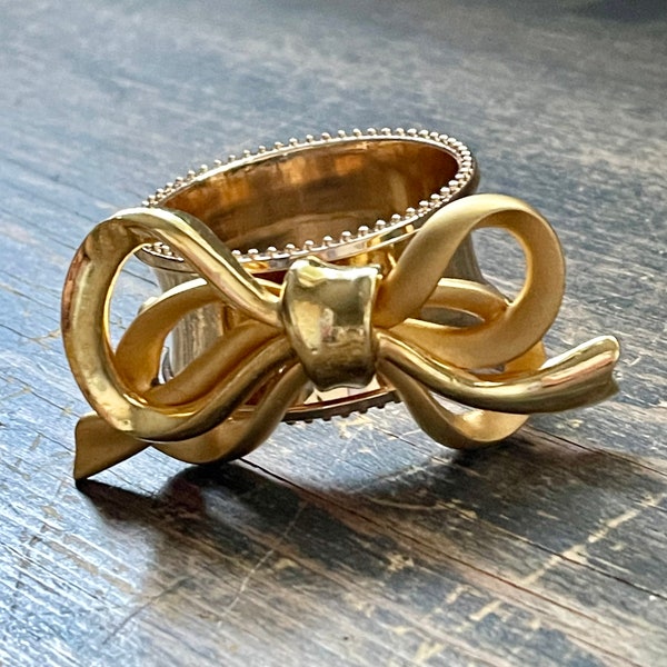 Napkin Ring with Gold Bow Bling