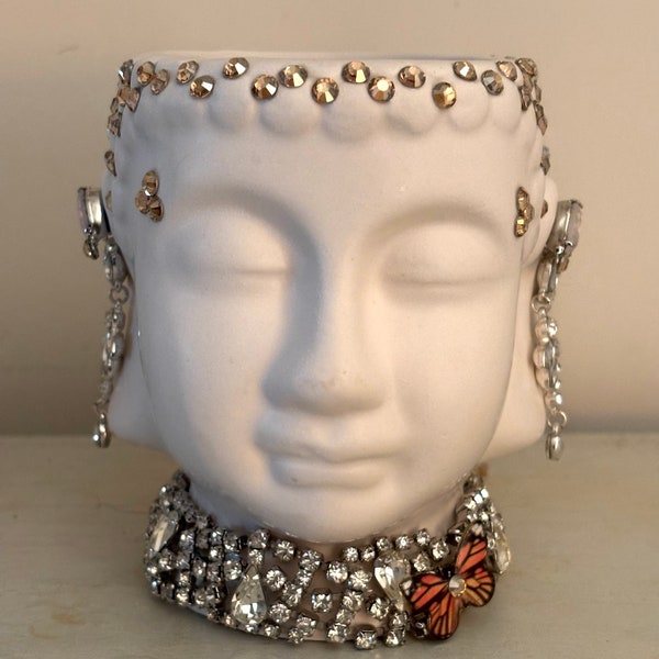 Springtime Ceramic Buddha Planter Bling