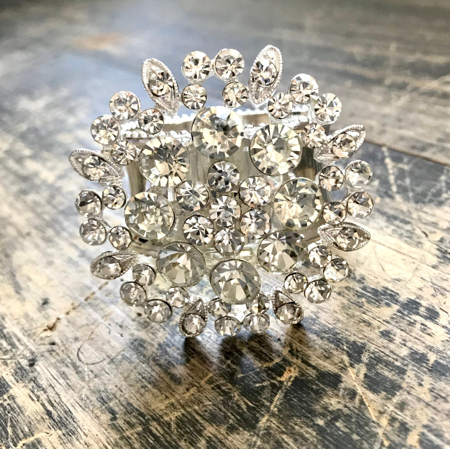 Napkin Ring with Clear Bling Etsy