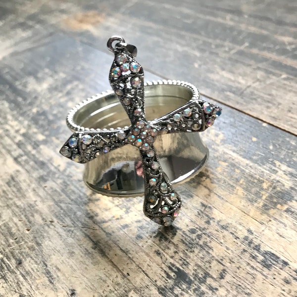 Napkin Ring with Holy Cross Bling