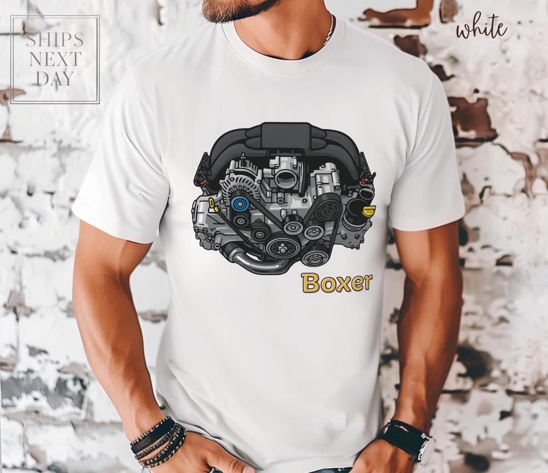Boxer Engine Shirt, Rally Car Graphic Tee, Turbo Flat Four Streetwear ...