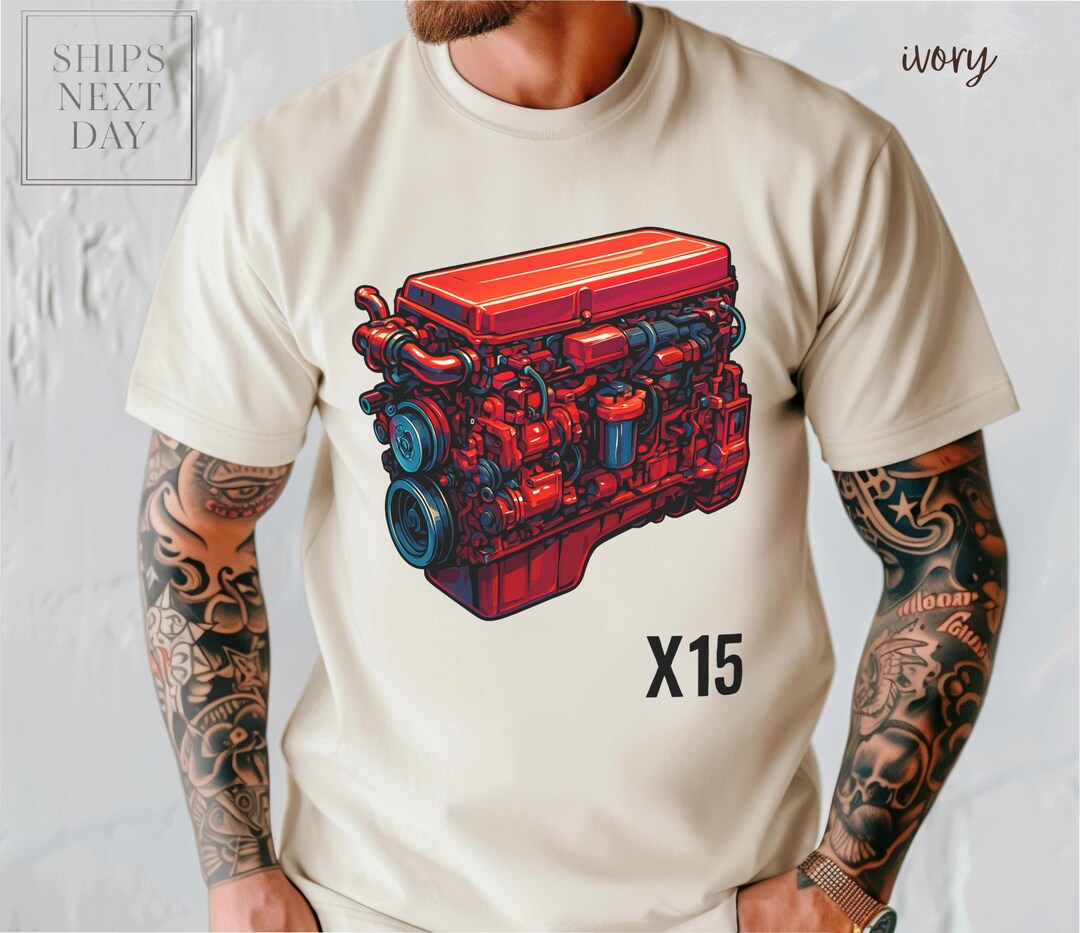 Big Rig Engine Block Colors Cummins X15 Engine Shirt | Comfort Colors Truck T-shirt | Diesel ...