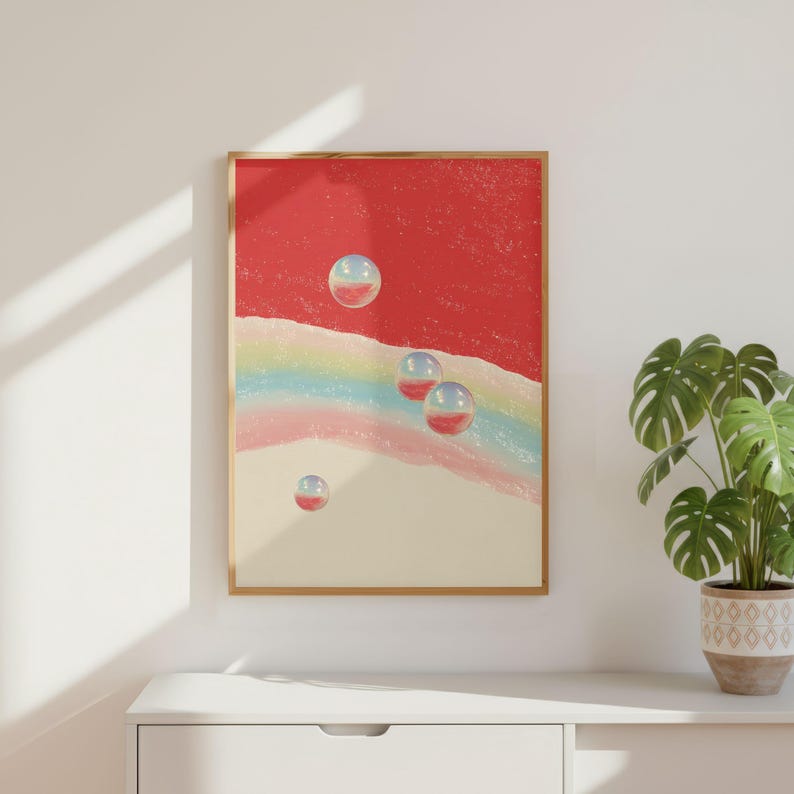 Extra Celestial Opalescent Nebula Poster, Holographic Cosmic Calm Wall ...