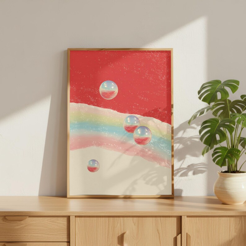 Extra Celestial Opalescent Nebula Poster, Holographic Cosmic Calm Wall ...