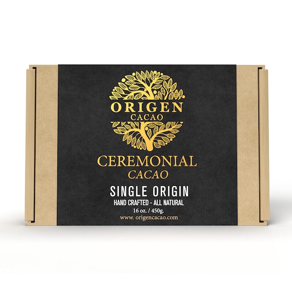 Origen 100% Pure Natural Ceremonial Cacao - Sugar Free Anti-Oxidant SuperFood - Ancient Indigenous Drink from the Arhuaco Tribe - 16 Oz