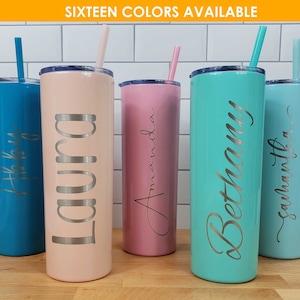 Personalized Skinny Tumblers, Tumblers and Straws, Party Supplies, Craft Supplies, Engraved Tumblers, Crafting Supplies, Bachelorette Cups