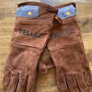 Leather Grilling Gloves Grilling Gift For Men Father's Day Gifts For Guys Leather 3rd Anniversary Gift Personalized Gloves