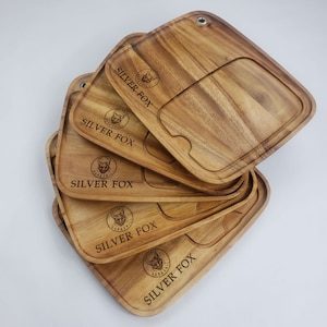 Wood Steak Plates | Personalized Laser Engraved Acacia Wood Serving Platter | Grilling Gift For Father&#39;s Day