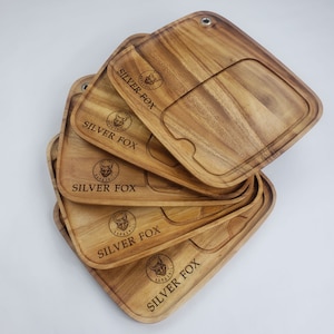 Wood Steak Plates | Personalized Laser Engraved Acacia Wood Serving Platter | Grilling Gift For Father's Day