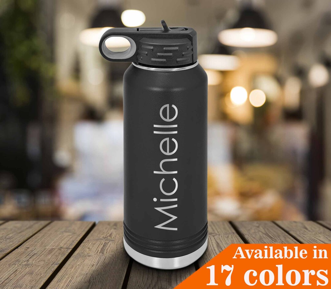 Personalized Water Bottle W/ Straw | 32 Oz Custom Sports Hydro Bottle W ...
