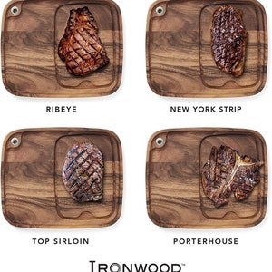 Personalized Steak Plate 16 Monogram Design Options Laser Engraved Acacia Wood BBQ Serving Plates image 10