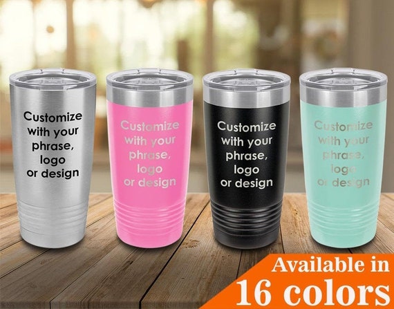 Custom 20 Oz Tumbler With Straw and Slide Top Lid Compare to Yeti Rambler Cups 