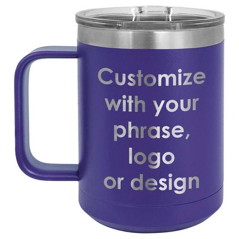 Personalized Coffee Mug With Lid 15 Oz Insulated Cup With Etsy