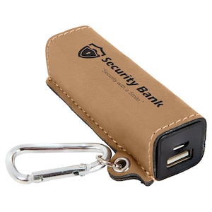 Personalized Power Bank, Leather Power Bank 2200mAh, Travel Phone Charger, Battery Pack, Portable charger, Gift for him, Gift for her,