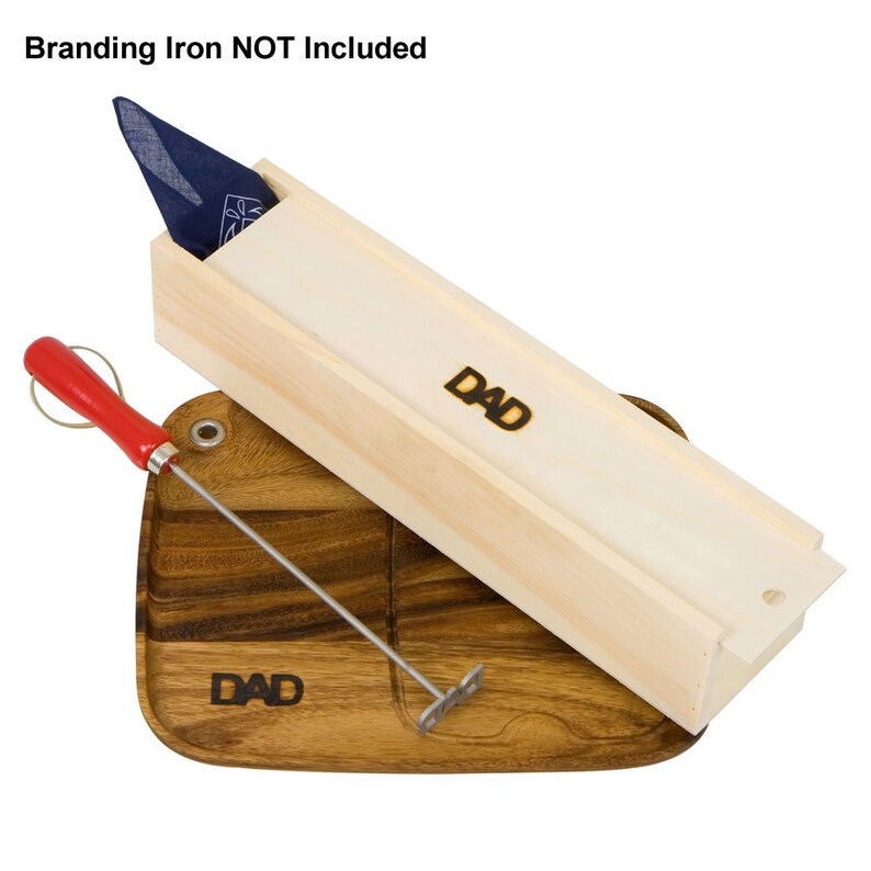 Pine Box and Wood Steak Plate Gift Set Branding Iron NOT Included : OnlyGifts.com image 2