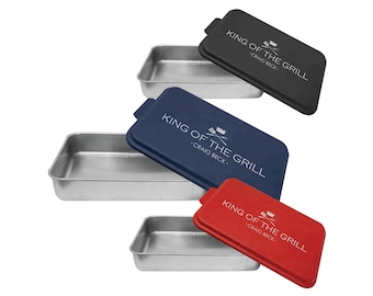 Personalized BBQ Prep Pan | Grilling Gift For Men | Unique Grilling Gift Box | BBQ Food Storage Container | Unique Father's Day Gift