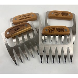 Bear Claw Meat Shredders Personalized, Set of 2 | Meat Claws | Grilling Gift for Your Grill Master | Best Pulled Pork Puller Shredder Tool