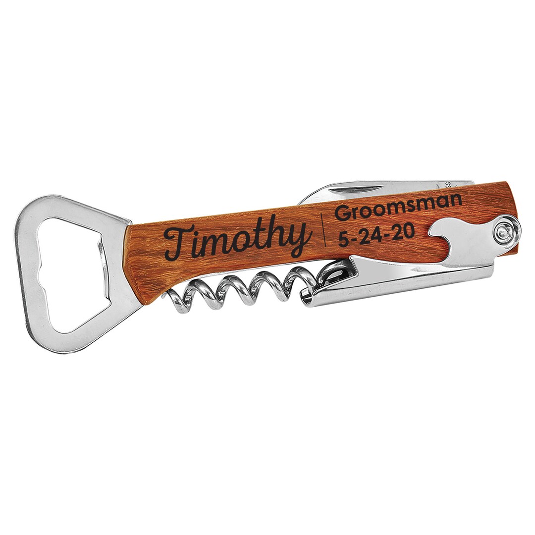 Personalized Corkscrew and Multitool Groomsmen Gifts Wedding Party Gifts Wine Opener Engraved