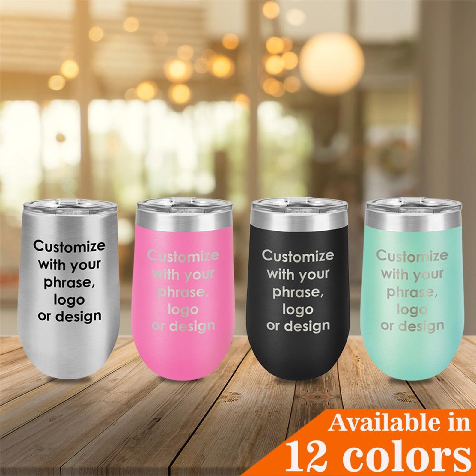 Custom 16 oz Wine Tumbler With Lid Personalized Wine Gift Etsy