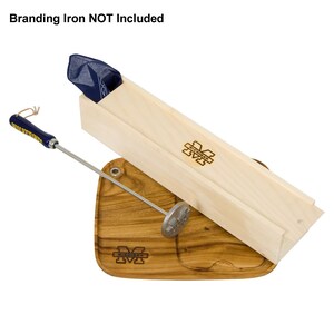 Pine Box and Wood Steak Plate Gift Set Branding Iron NOT Included : OnlyGifts.com image 3