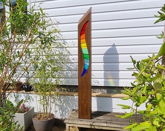 Wood and Glass Sculpture (Rainbow New)